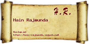 Hain Rajmunda névjegykártya